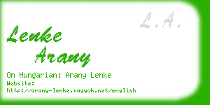 lenke arany business card